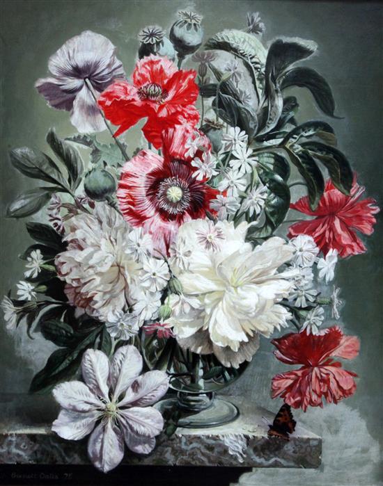 § Bennett Oates (1928-2009) Flower Display 18 x 22in.
